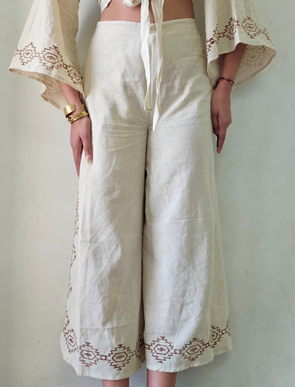 Beige khadi cotton trousers