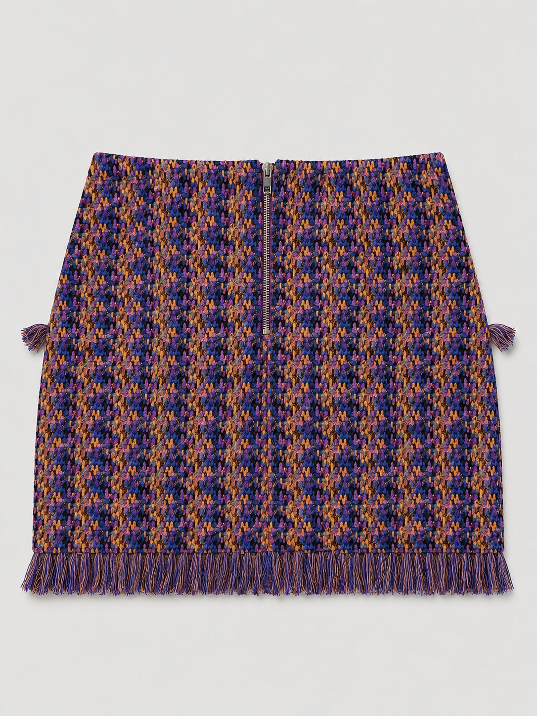 Ribbed fringe lilac skirt