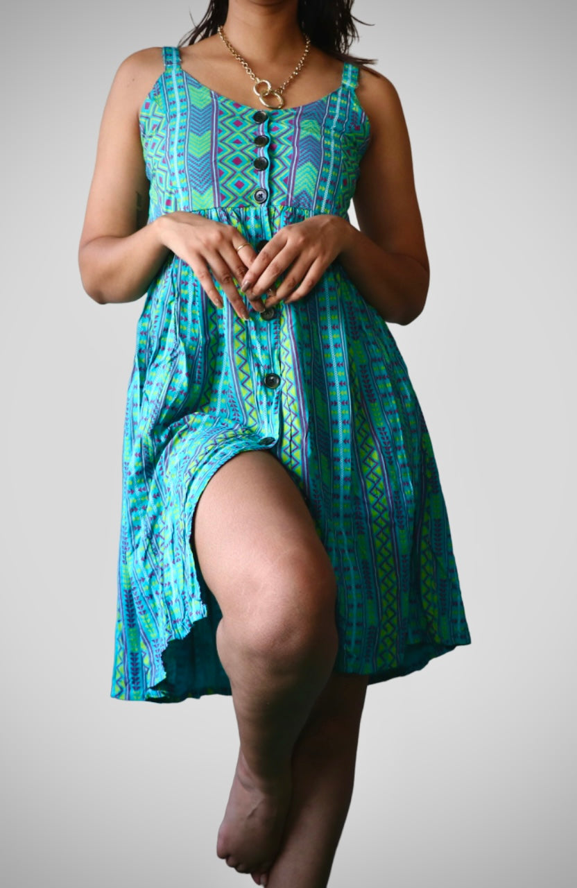 Printed cami pure cotton dress