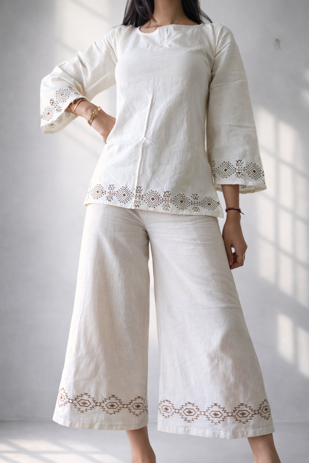 Organic Cotton Beige Corset Back Kurti