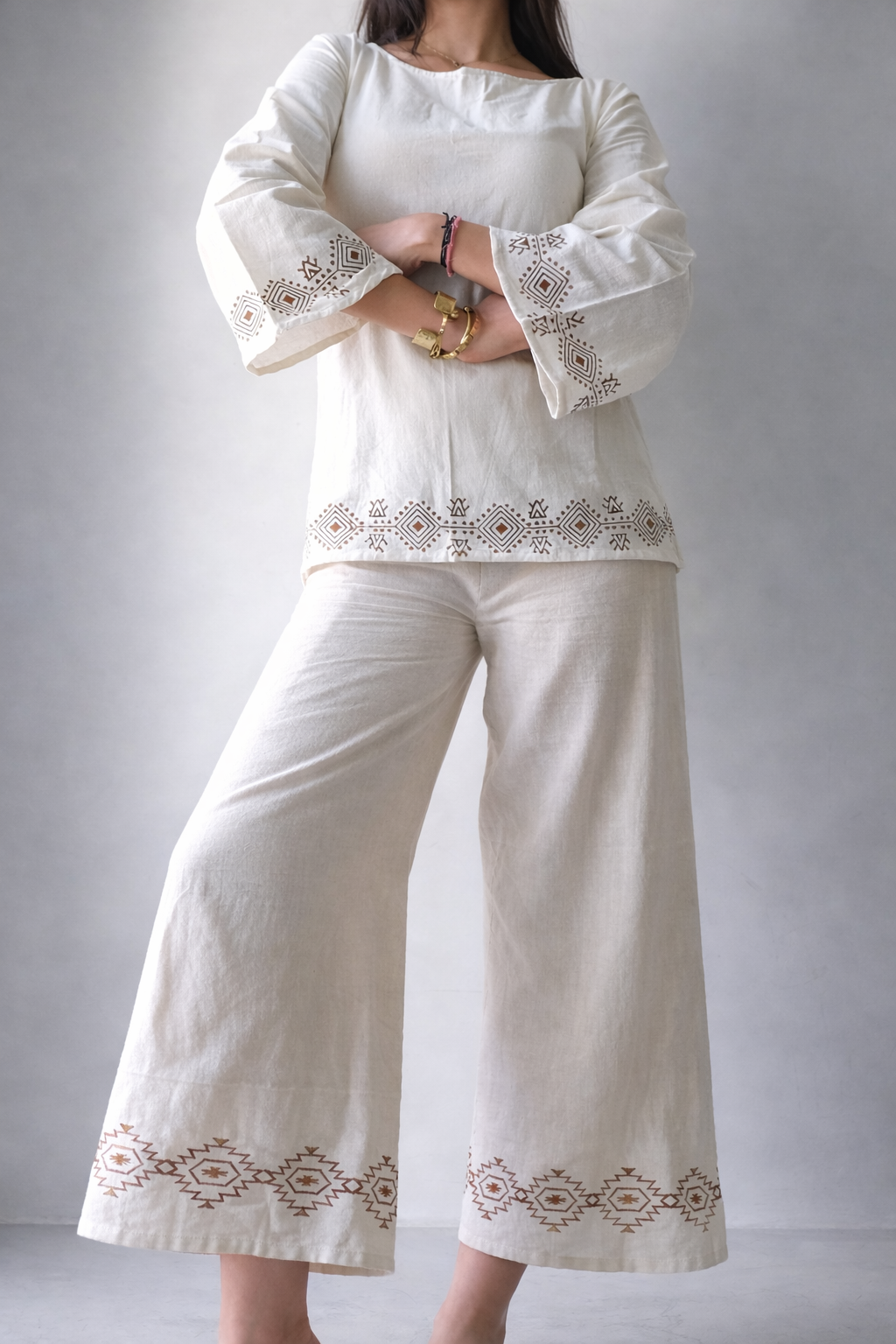 Organic Cotton Beige Corset Back Kurti