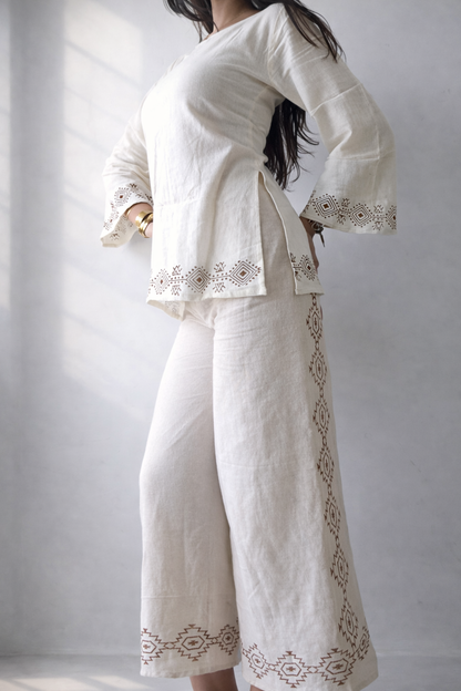 Organic Cotton Beige Corset Back Kurti