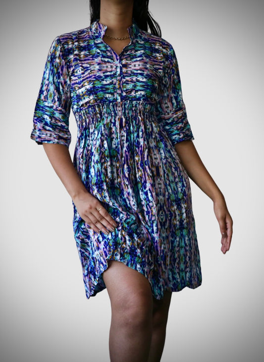 Printed pure cotton dress