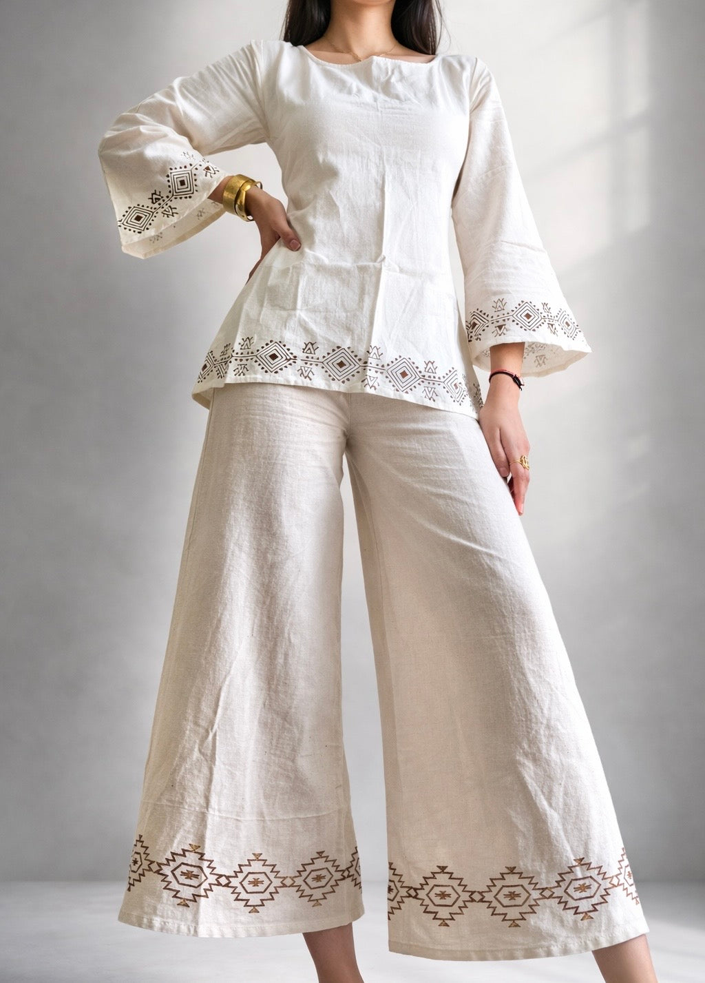 Organic Cotton Beige Corset Back Kurti