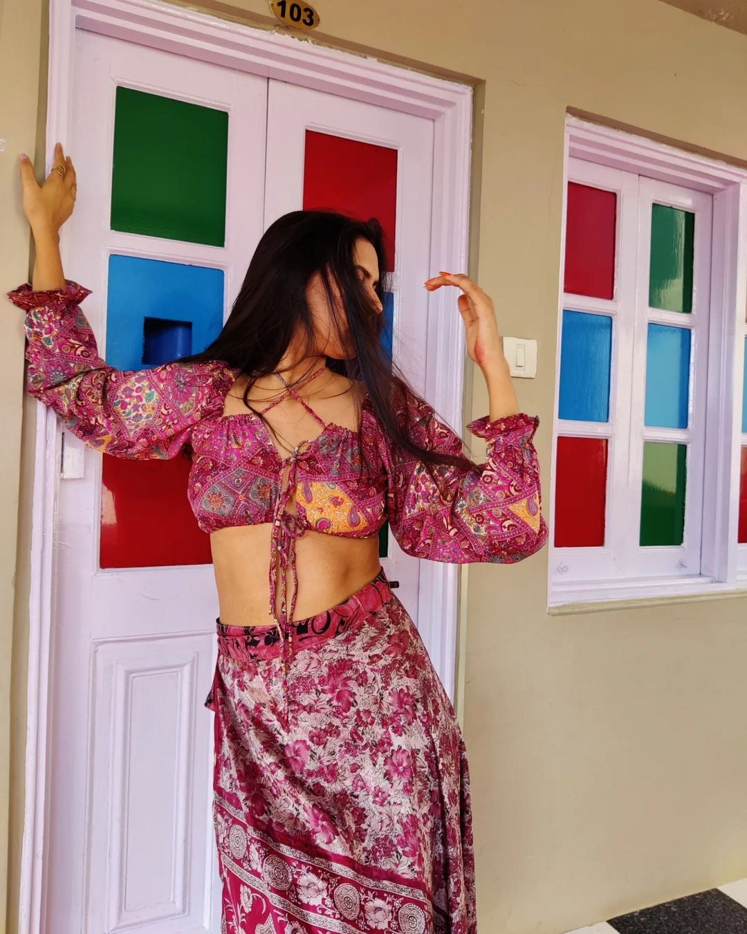 Bishop sleeve Crop top