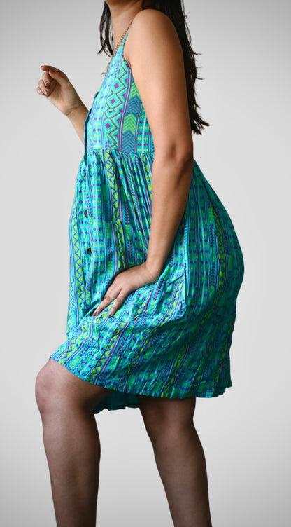Printed cami pure cotton dress