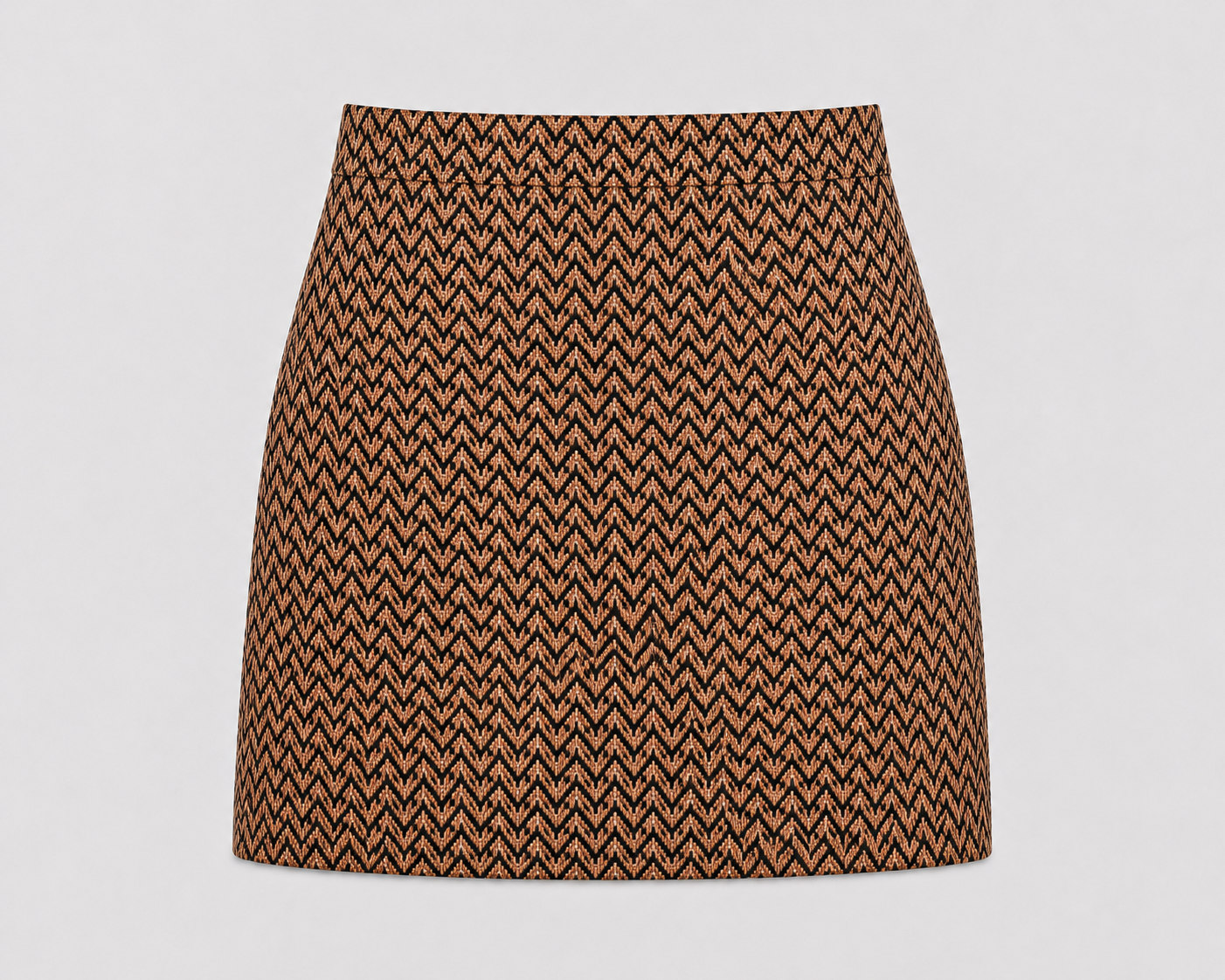Ribbed mini brown skirt