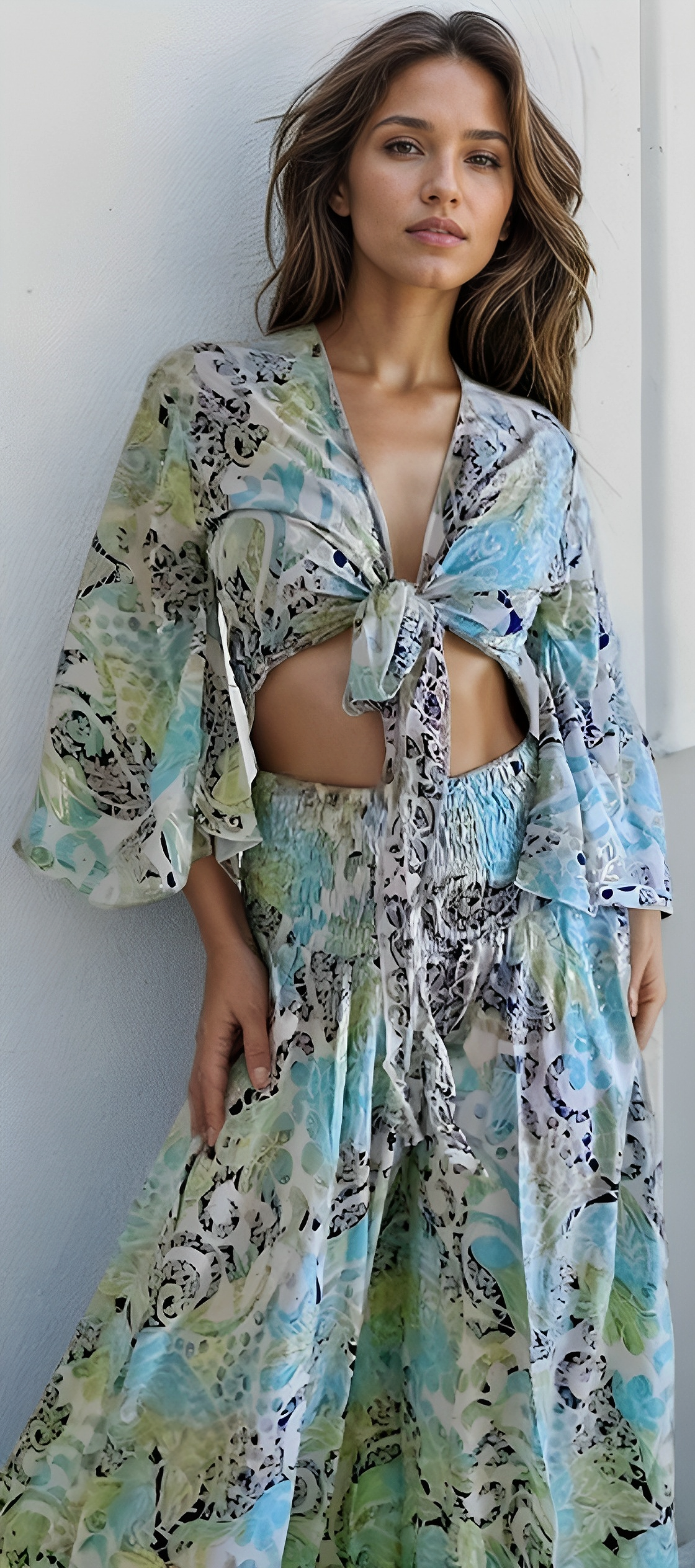 Wrap top and pants co-ord set