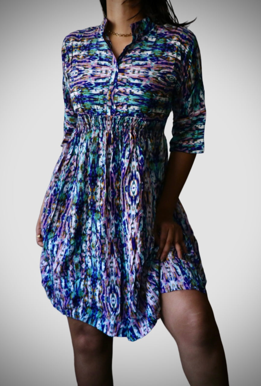 Printed pure cotton dress