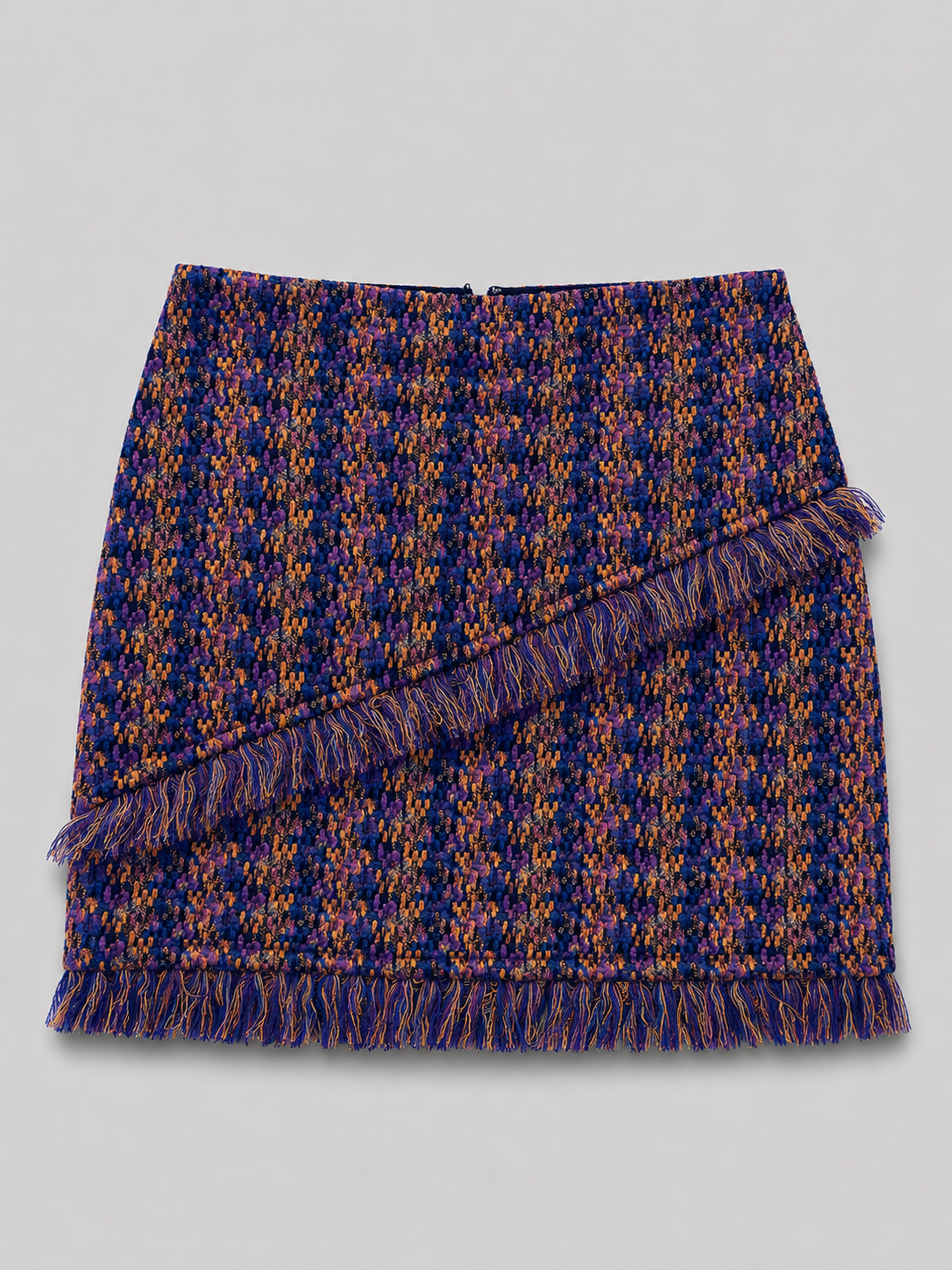 Ribbed fringe lilac skirt