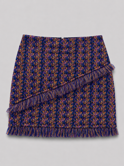 Ribbed fringe lilac skirt