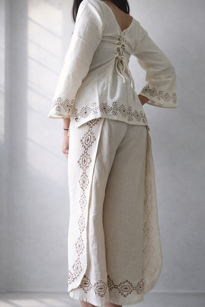 Organic Cotton Beige Corset Back Kurti