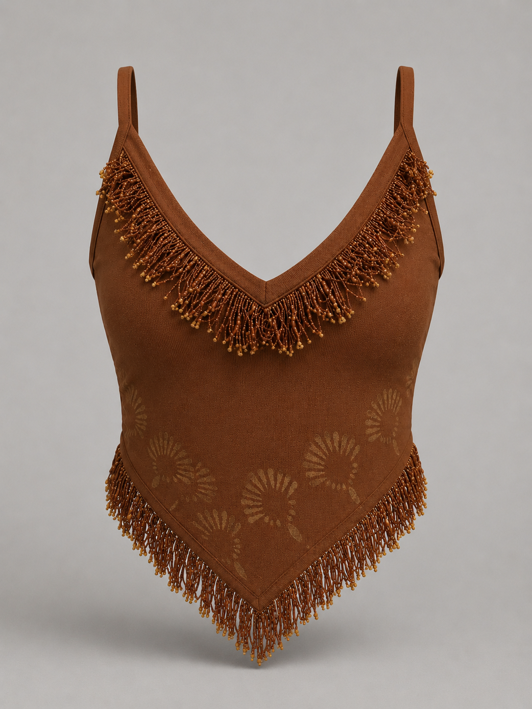Masala brown jute cotton tank top