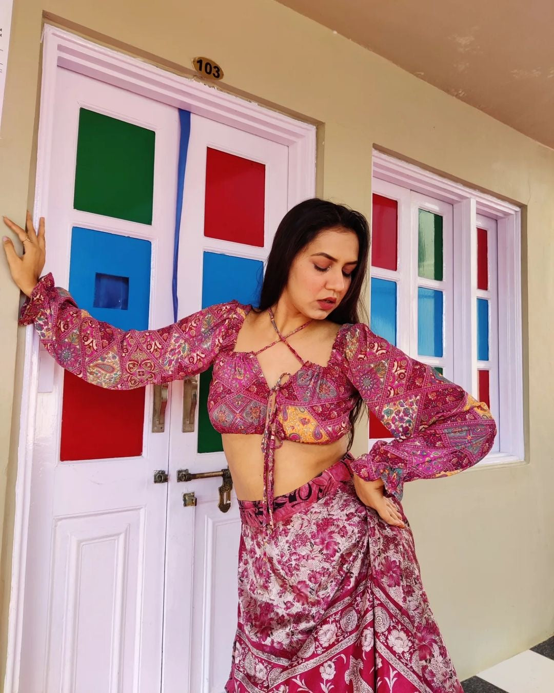 Bishop sleeve Crop top