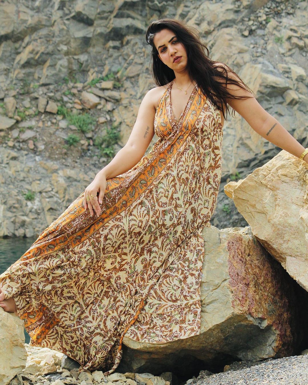 Udaipuri backless dress
