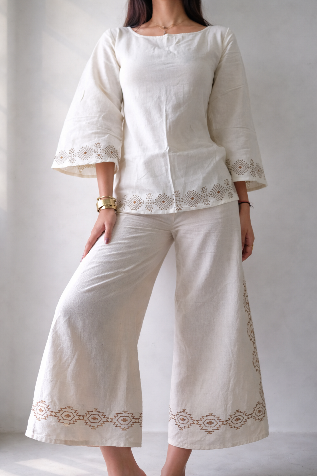 Organic Cotton Beige Corset Back Kurti