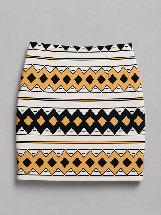 Geometric print skirt