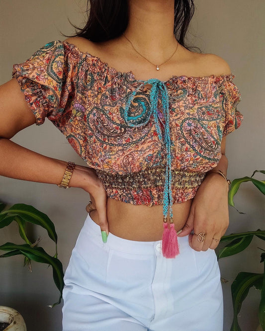 Off-shoulder blouse top