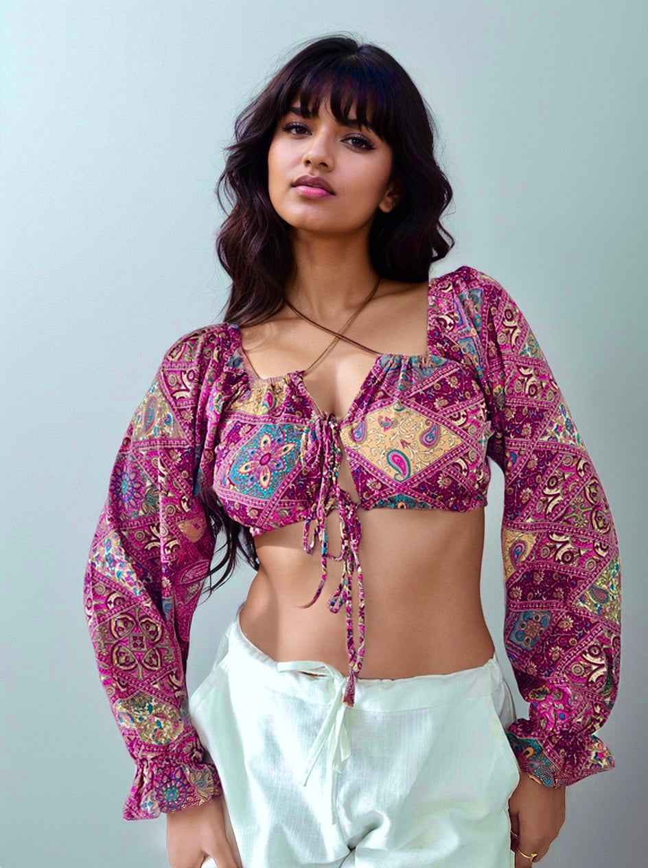 Bishop sleeve Crop top