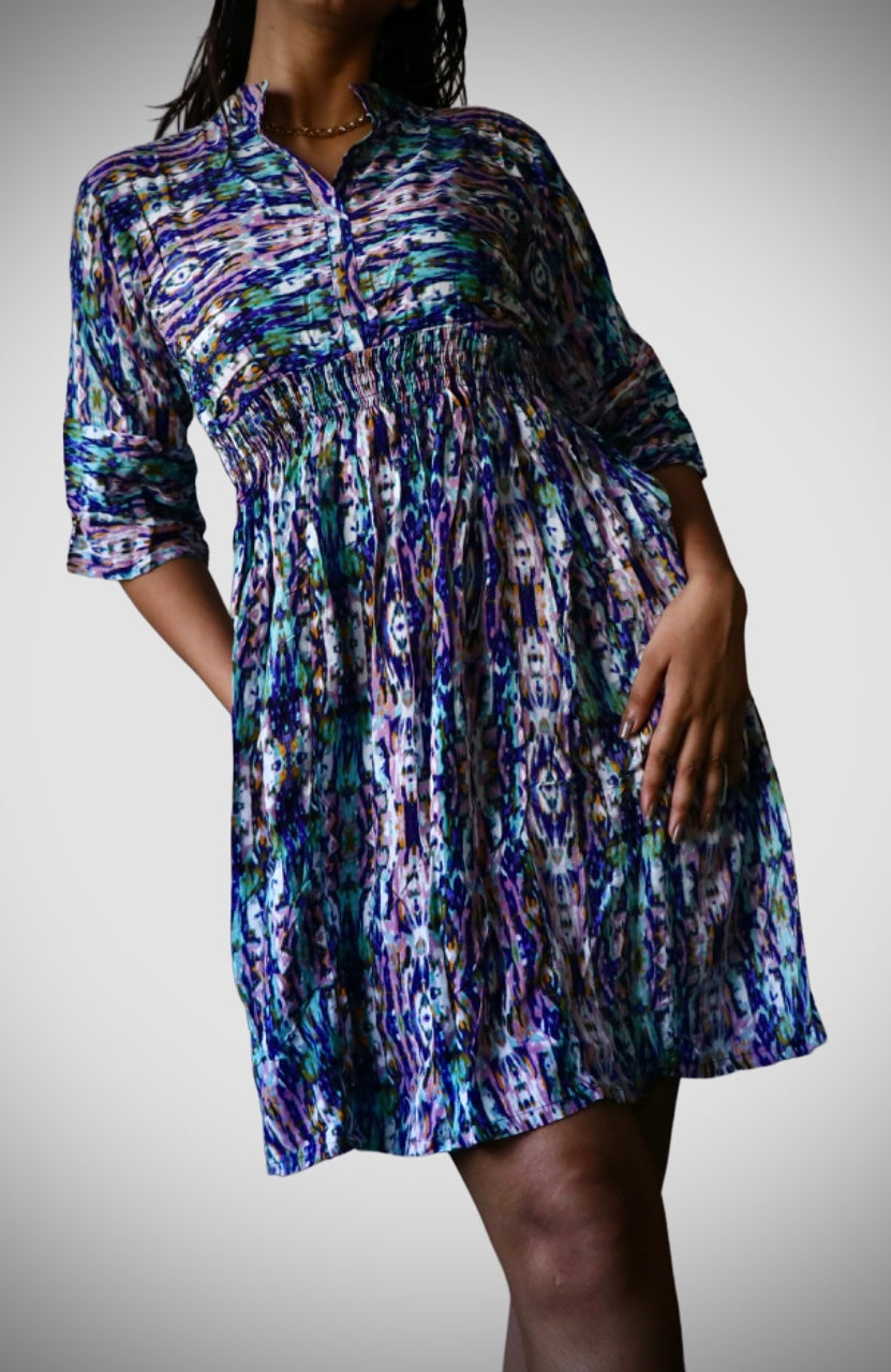 Printed pure cotton dress