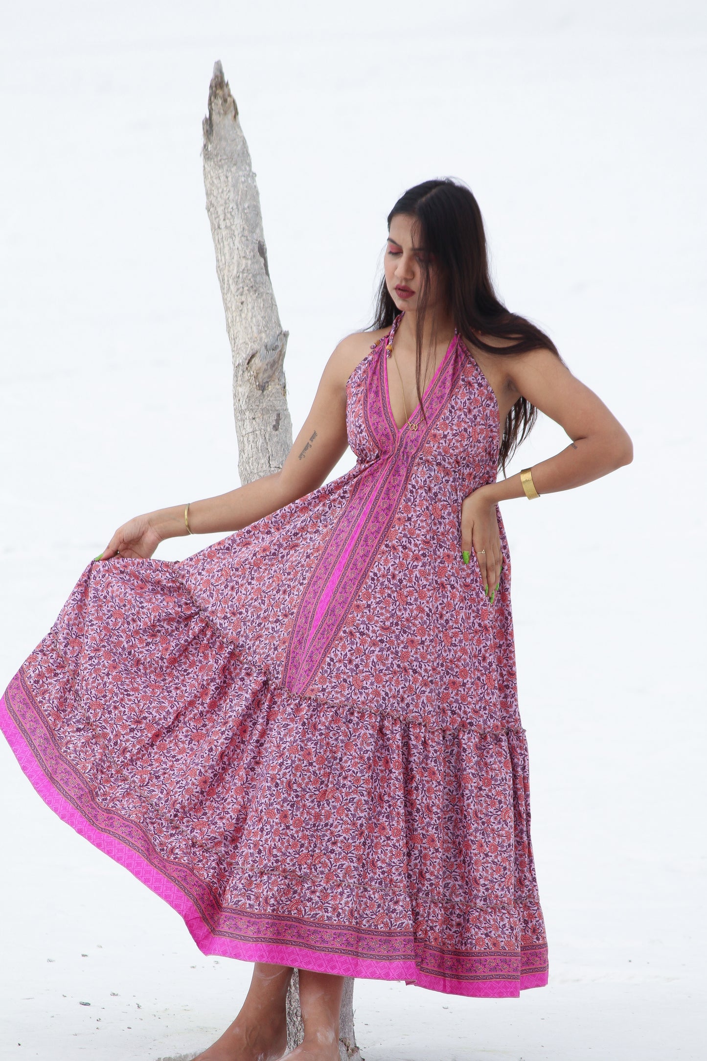 Udaipuri backless dress