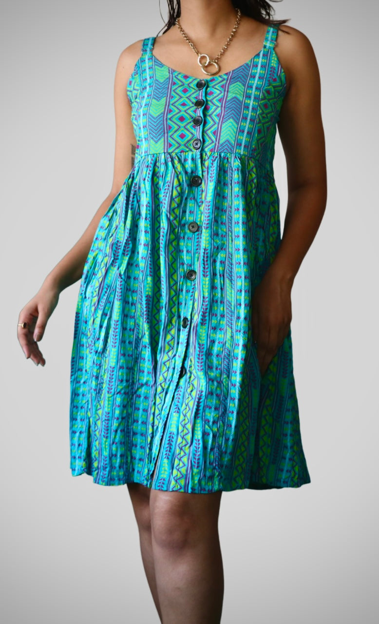 Printed cami pure cotton dress