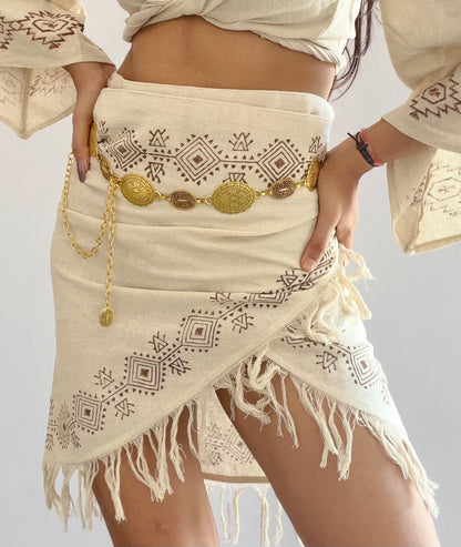 Summer nomad organic cotton wrap skirt