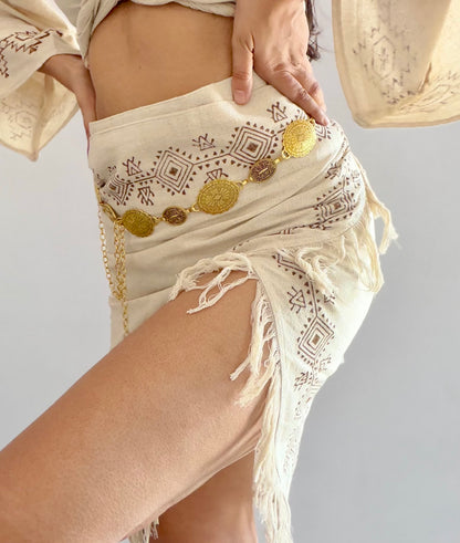 Summer nomad organic cotton wrap skirt