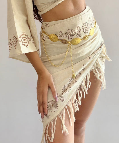 Summer nomad organic cotton wrap skirt
