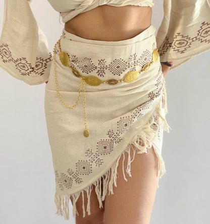 Summer nomad organic cotton wrap skirt