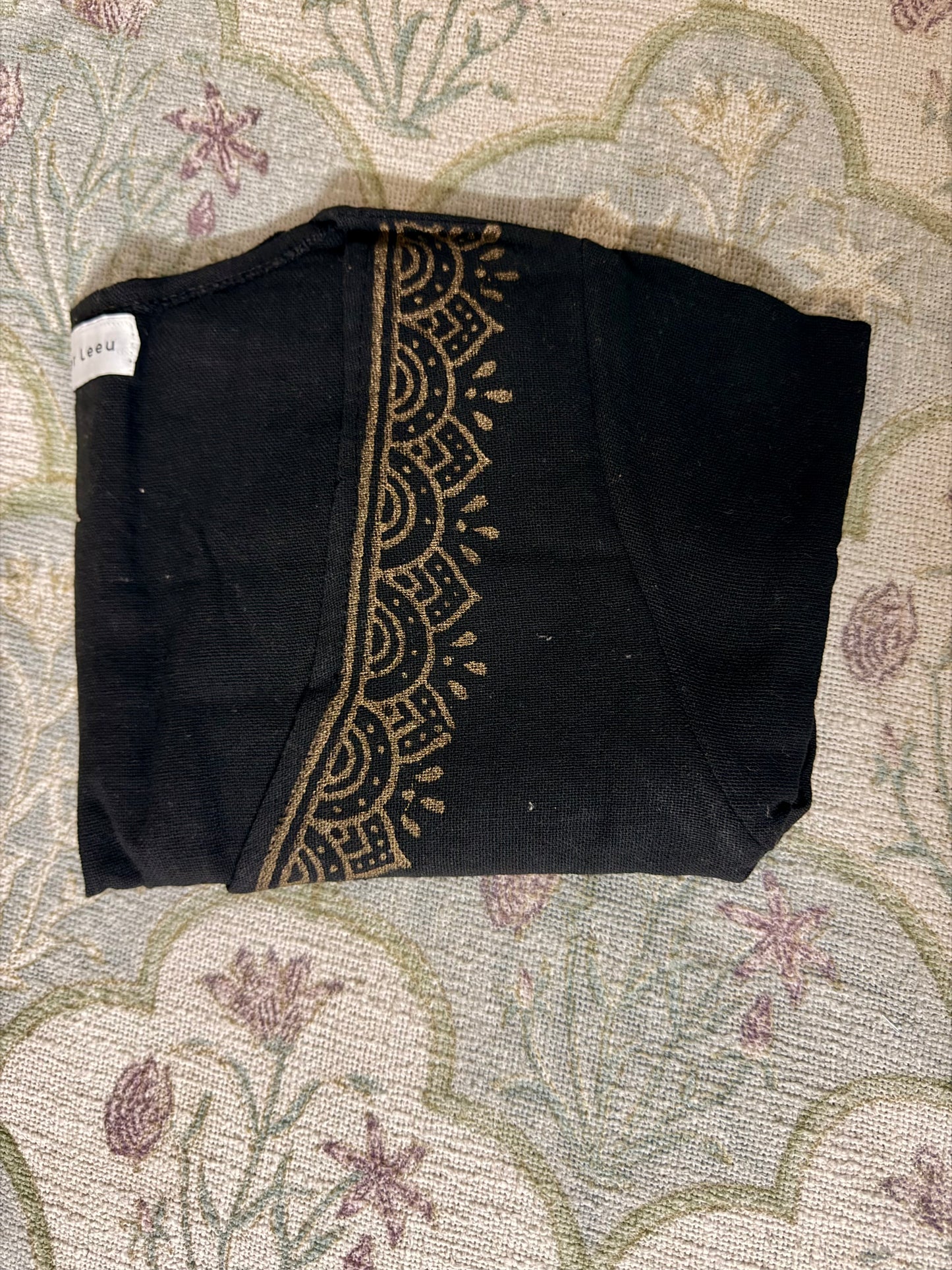 Black jute cotton wrap top