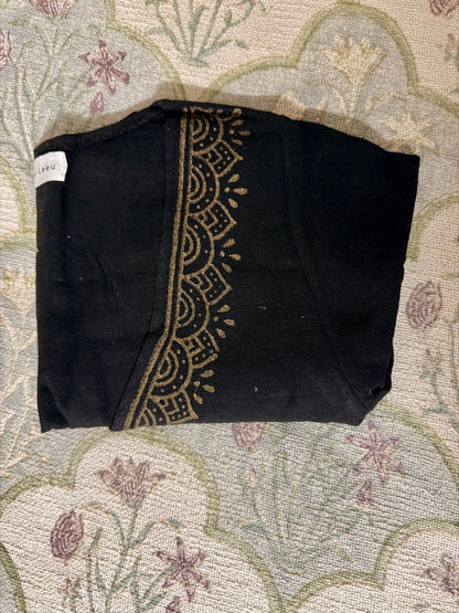 Black jute cotton wrap top
