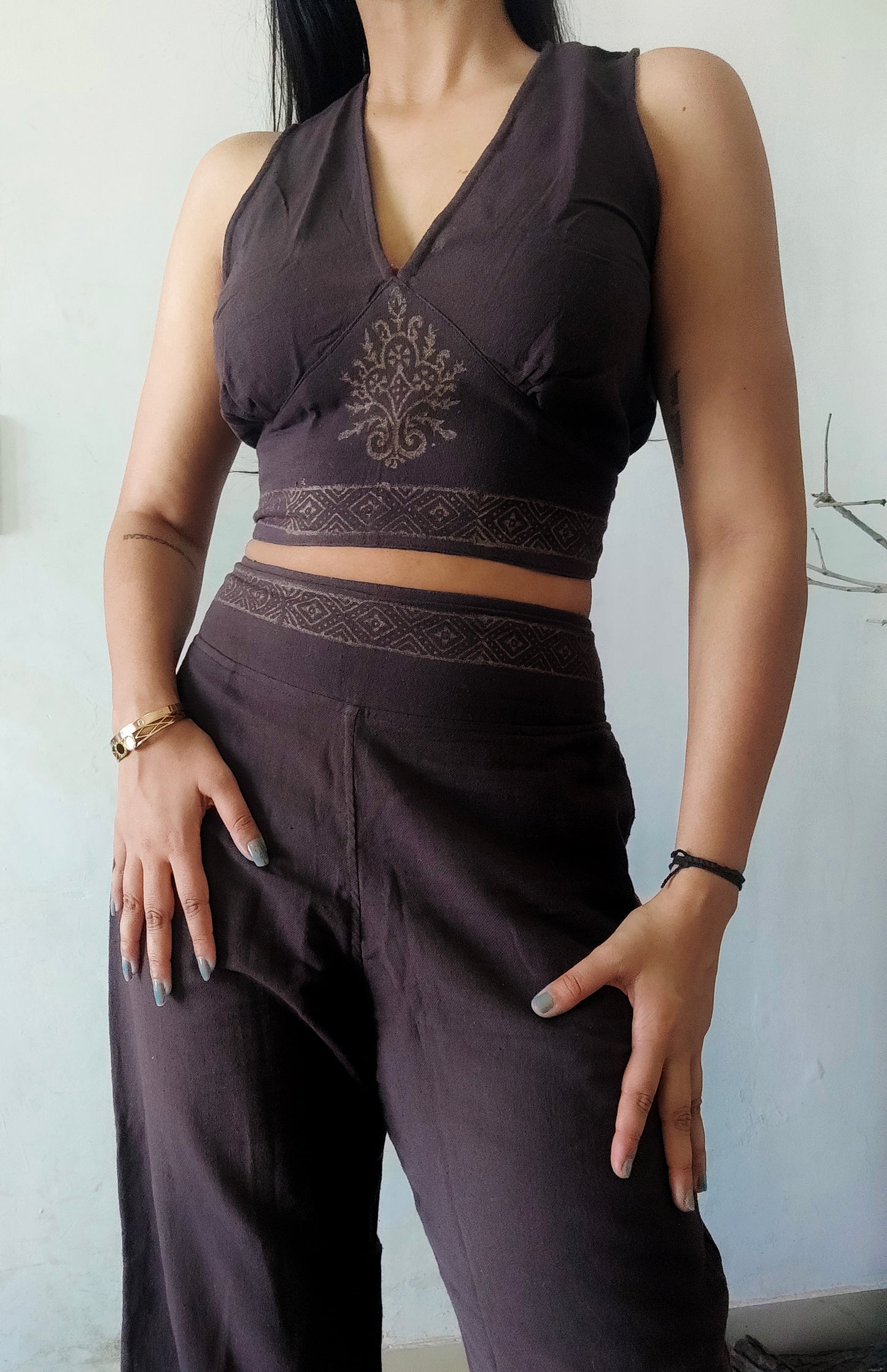 3pc natural khadi cotton kimono set