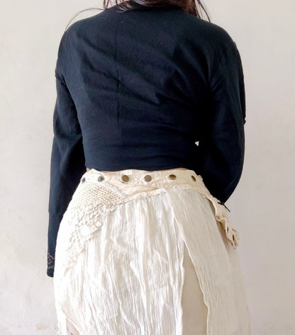 Black jute cotton wrap top 3