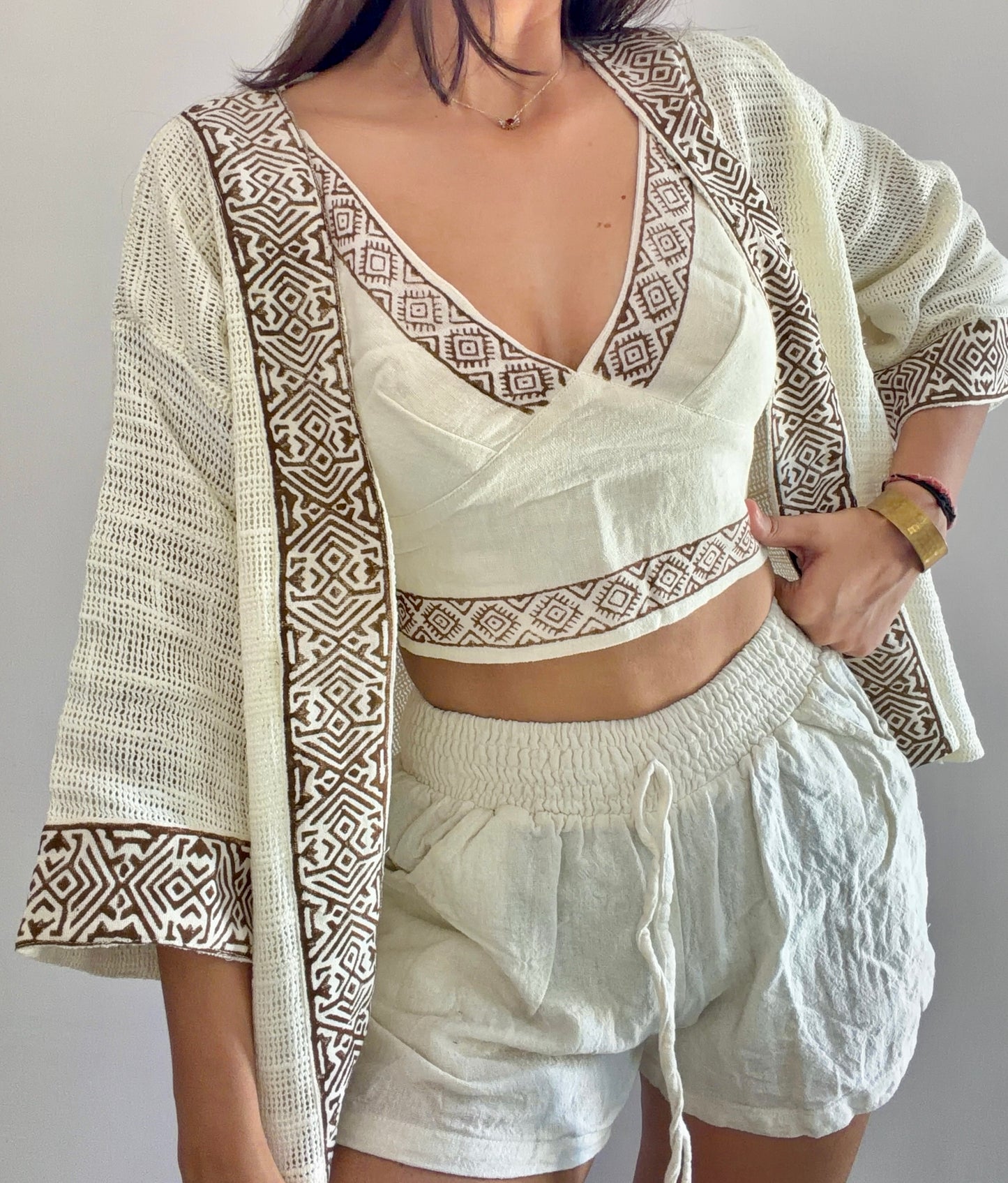 dune handwoven jute cotton kimono