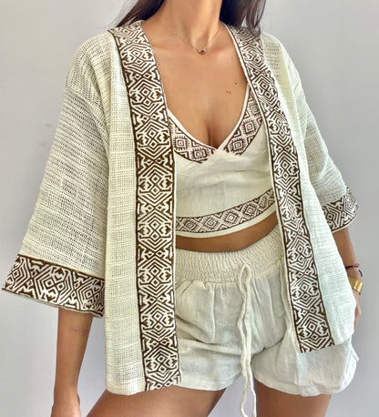 dune handwoven jute cotton kimono