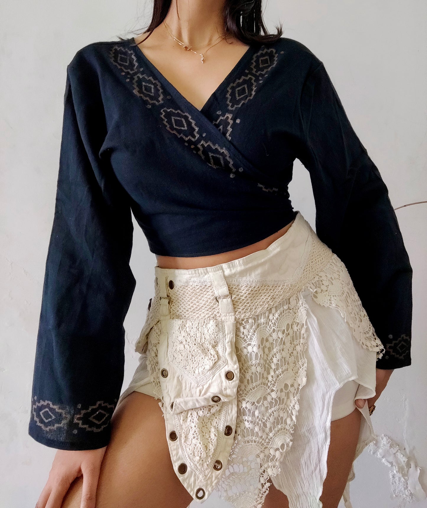 Black jute cotton wrap top 3