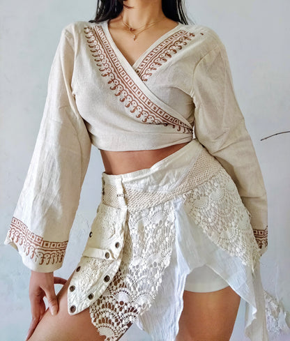 Jute cotton wrap top 3