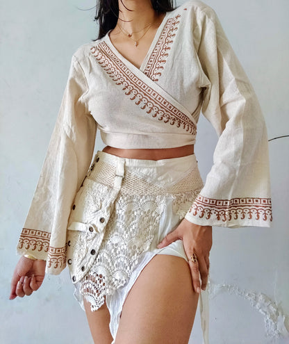 Jute cotton wrap top 3