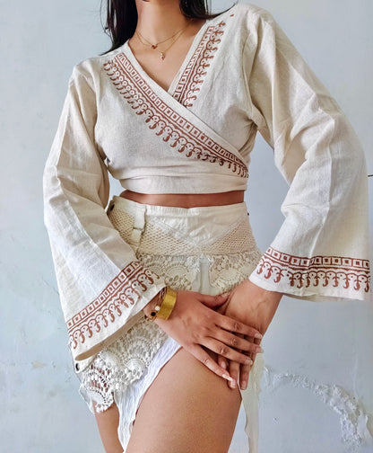 Jute cotton wrap top 3