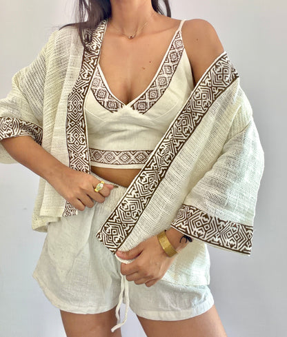 dune handwoven jute cotton kimono