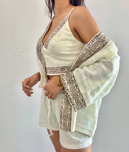 dune handwoven jute cotton kimono