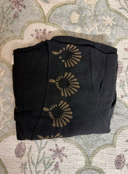 Black jute cotton wrap top