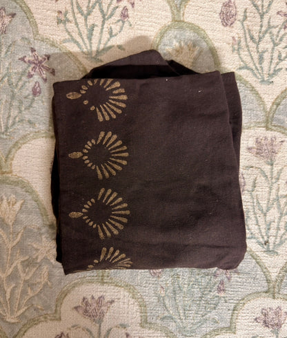 Deep walnut brown jute cotton wrap top
