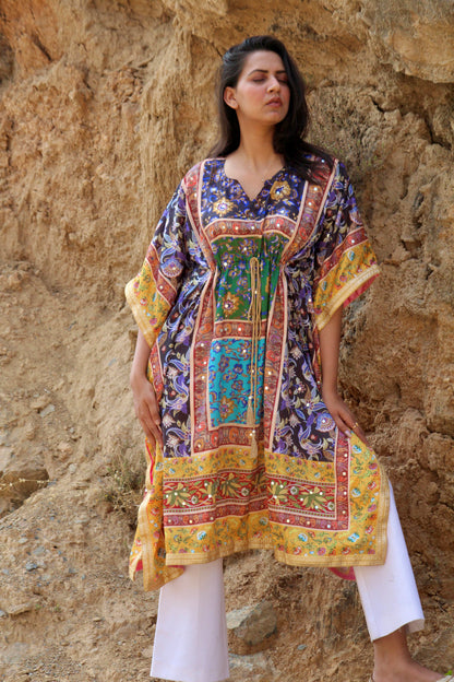 Mirror work kaftan