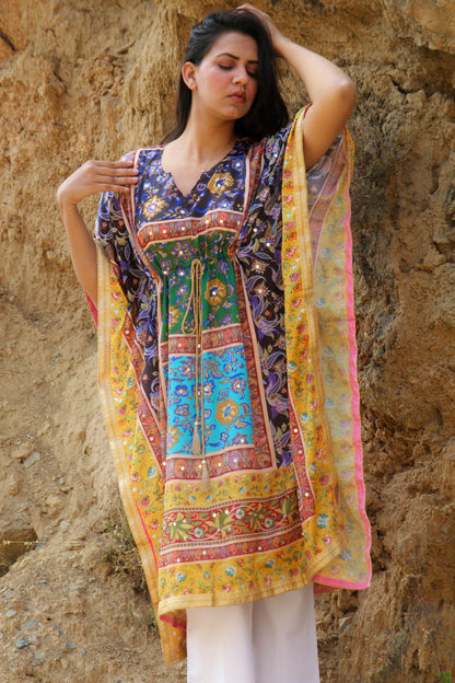 Mirror work kaftan