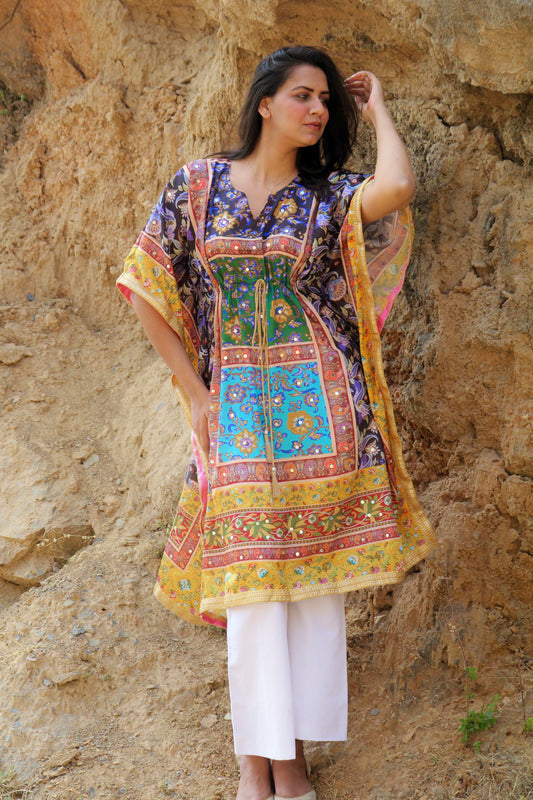 Mirror work kaftan