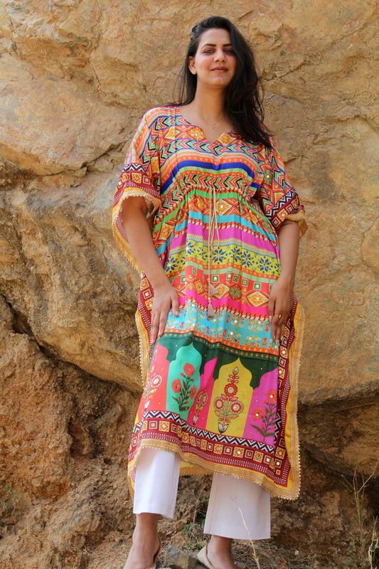 Mirror work kaftan