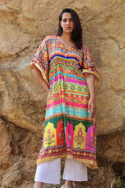 Mirror work kaftan