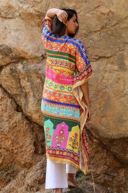 Mirror work kaftan